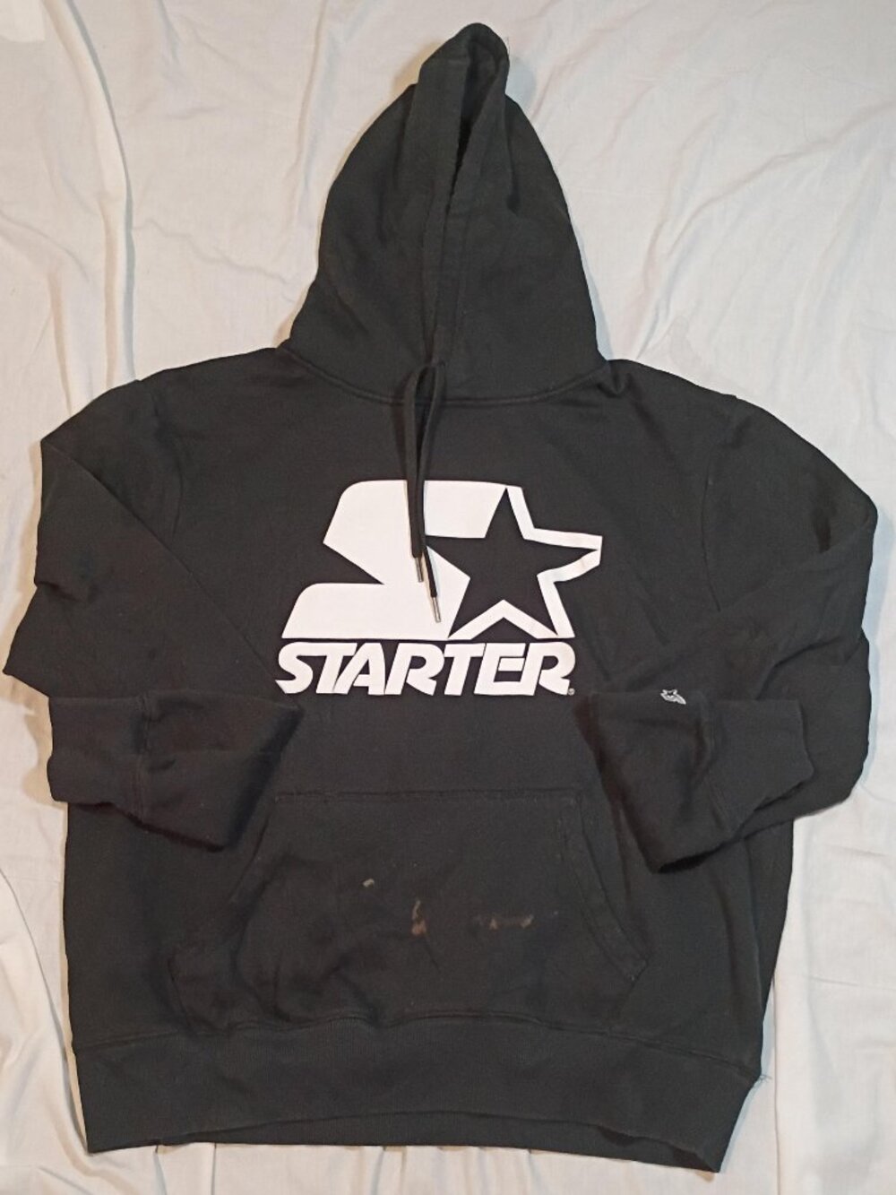 Starter Hoodie Men's XL Black Oversized Logo Pullover Streetwear Athleisure Vint